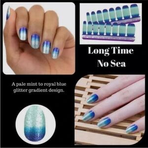 Color Street Long Time No Sea 100% Real Nail polish strips 2 sets * 4 fdg324
